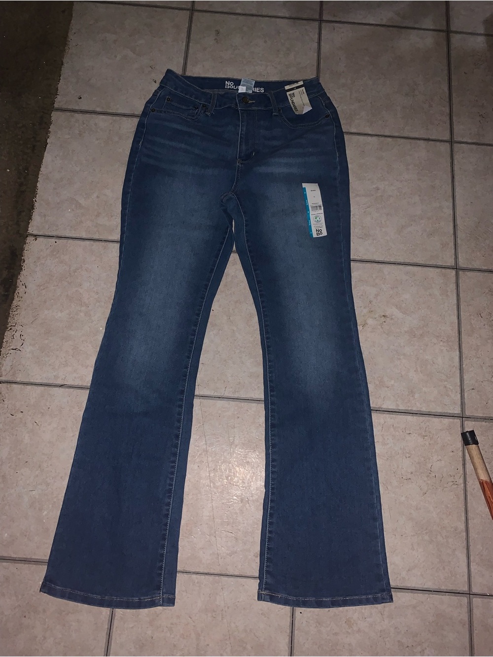 No Boundaries Women's Wide Leg Jeans - Blue